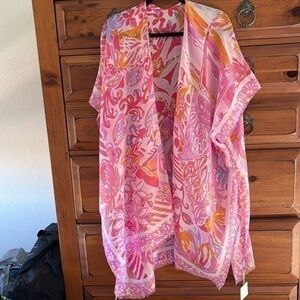 Styline Women’s Pink And Orange Kimono One Size NWT
